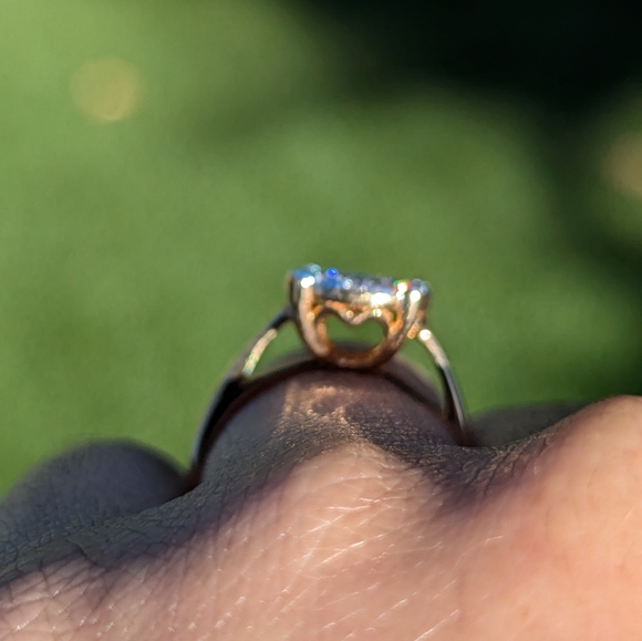 18K Rose Gold Diamond Cluster Round Engagement Ring - Picture 8 of 8